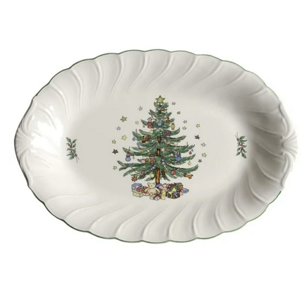 NIKKO happy Holidays 14" Oval Serving Platter